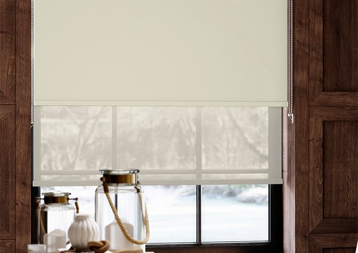Rimini (Blackout), Ecru & Texen Truffle - Double Roller Blind - Image 5